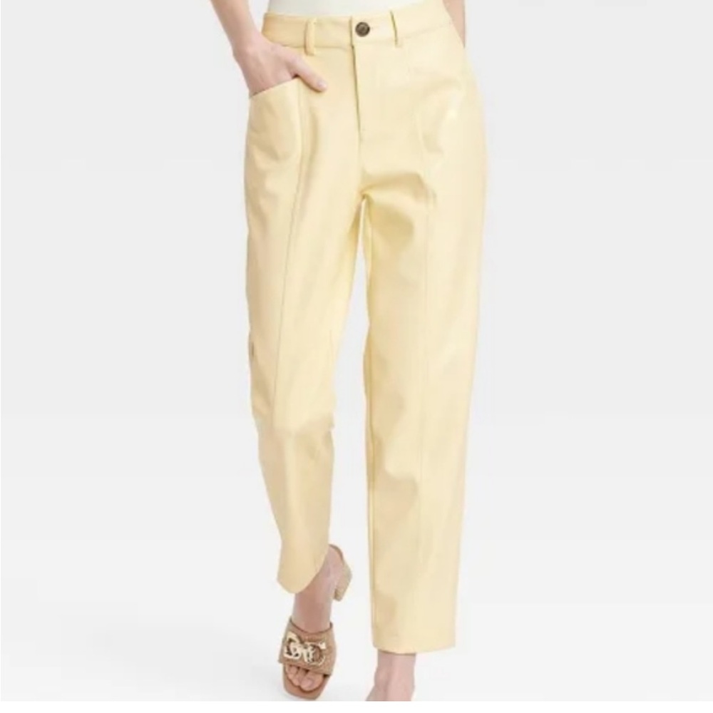 A new day faux leather lemon trousers super soft size 14
